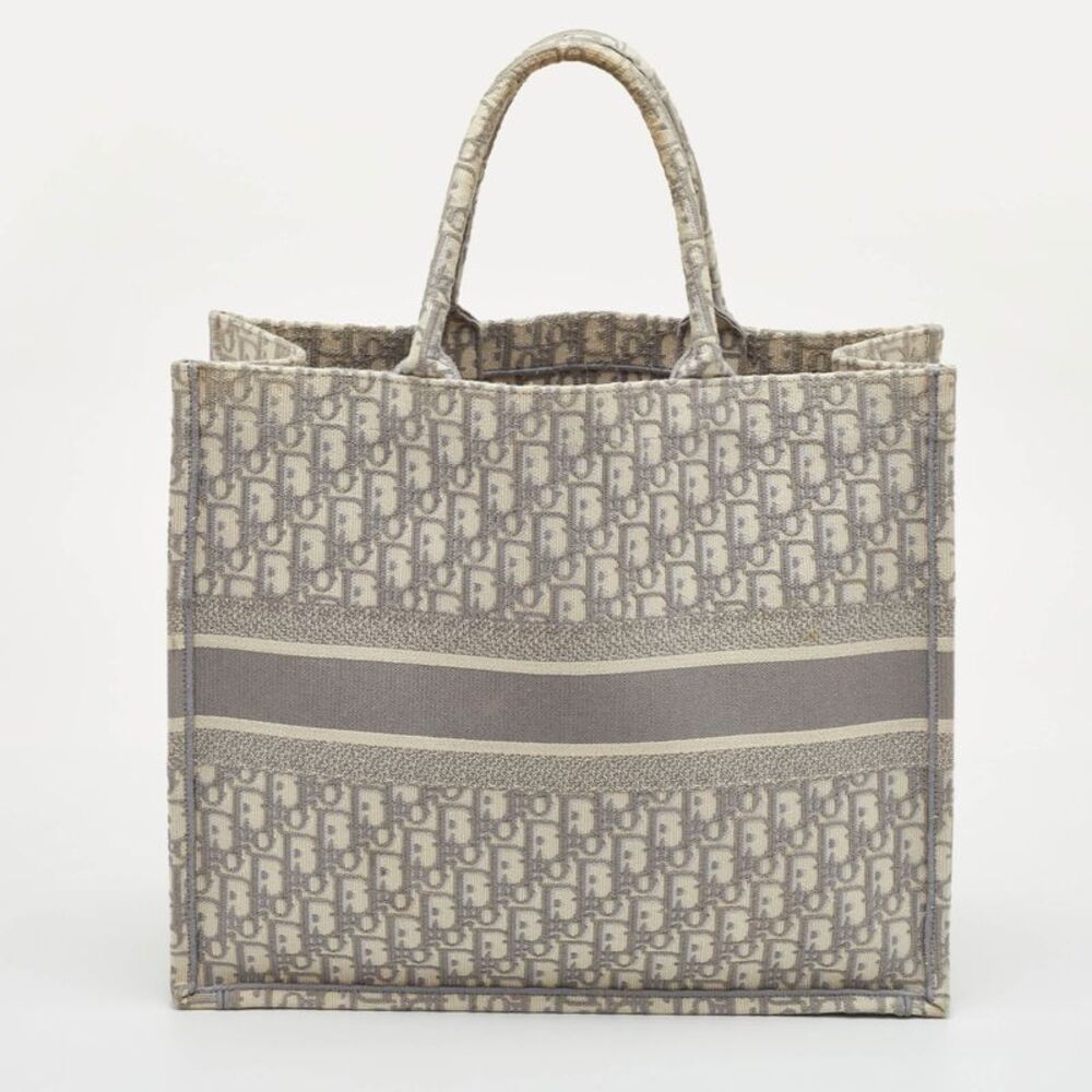 Dior Grey Oblique Canvas Large Book Tote View 4